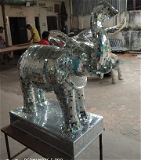 mirror elephant - 3.5ft, silver